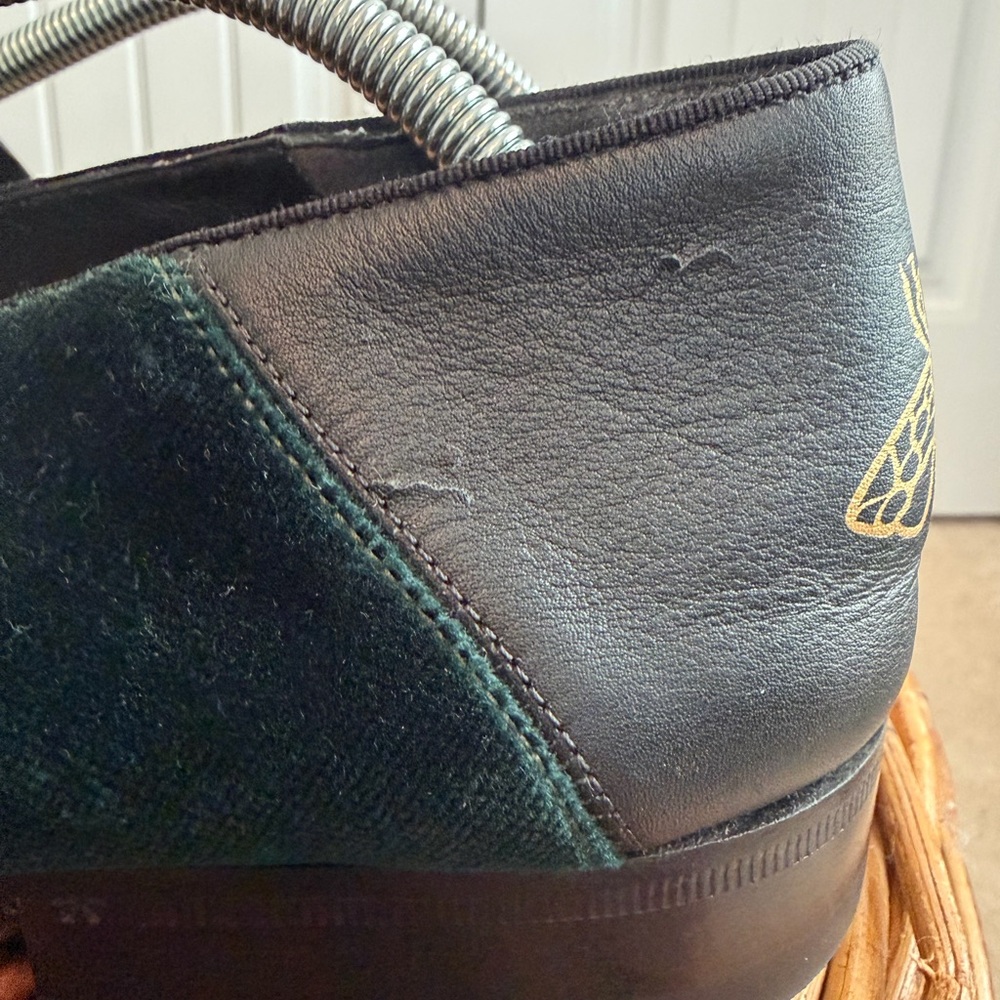 Gucci Green Wire Embroidered Velvet‎ Loafers Men's Size 11 Dark Green Authentic - Picture 8 of 15